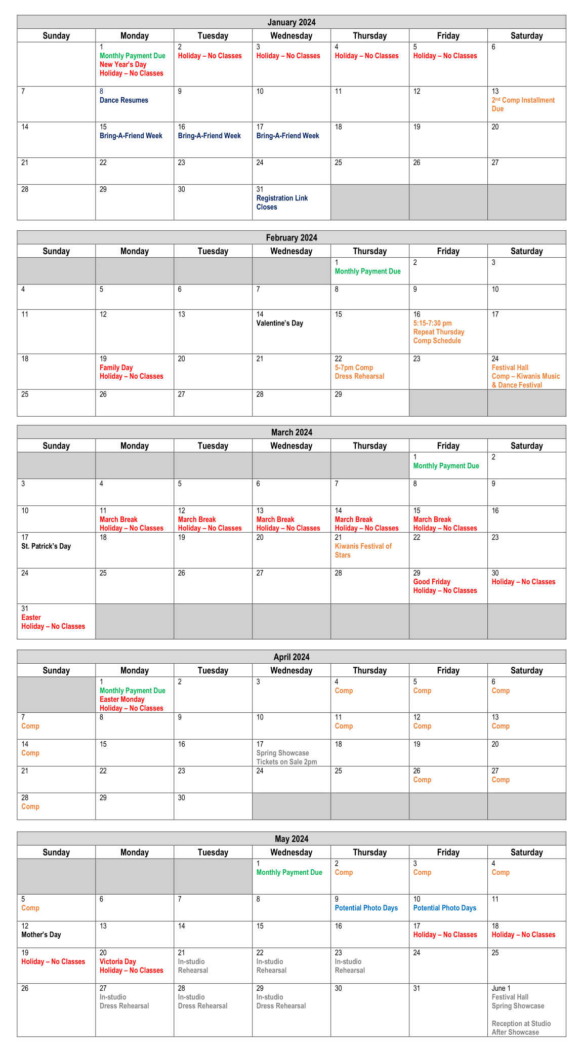 Dance Calendar